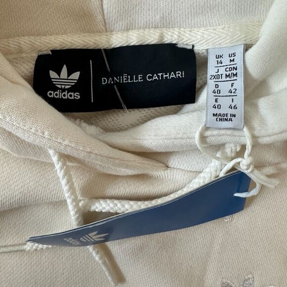 Adidas Daniëlle Cathari Womens White Cream Deconstructed Hoodie Size Medium NWT - Picture 4 of 6